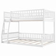 thumbnail image 6 of Full XL-Over-Queen Size Wooden Kids/Teens Bunk Bed with Ladder and Guardrails, Minimalist Designed Detachable Bed Frame, 6 of 10