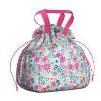 Pioneer Flower Drawstring Lunch Bag Women - Drawstring Lunch Bag Insulated for Work Office - Stain-Resistant Large Lunchbags for Women with Multi-Pockets