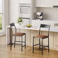 thumbnail image 7 of Memoryfield PU Leather Bar Stools Bar Stools Set of 4, Modern Iron Counter Height Chairs, 300 lb Capacity, Kitchen Island & Home Bar, Brown, 7 of 7