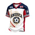 thumbnail image 2 of 2026 New USA Soccer Jersey Mens, United States Jersey Soccer, V Neck Short Sleeve Sport Tee for Retro Streetwear Top for Adult(White, 2XL), 2 of 4