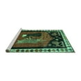 thumbnail image 2 of Ahgly Company Machine Washable Indoor Square Animal Turquoise Blue Traditional Area Rugs, 5' Square, 2 of 4