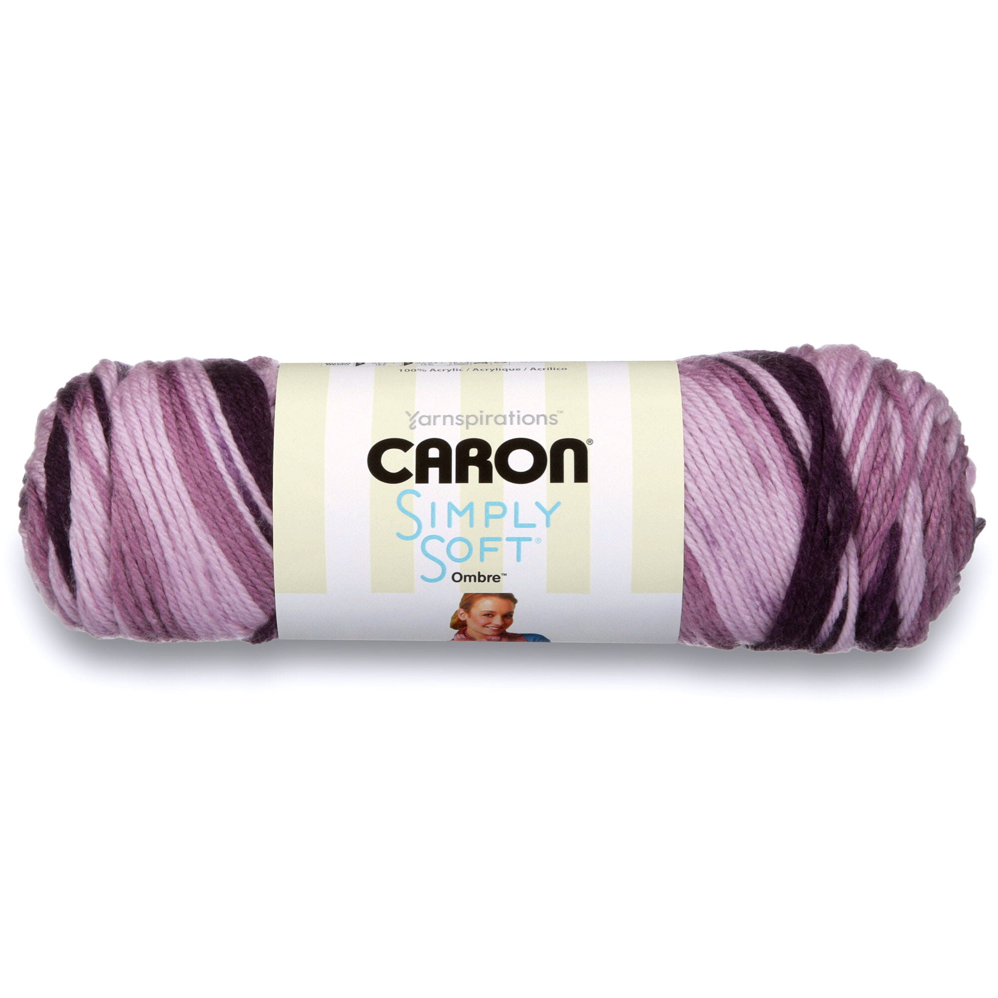 Caron Medium Acrylic Grape Purple Yarn, 235 yd