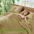 thumbnail image 6 of Sonoro Kate Luxury Cooling Bamboo Bed Sheet Set - Deep Pockets - 4 Piece, King, Taupe, 6 of 6