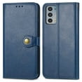 thumbnail image 2 of Solid Color Leather Buckle Phone Case For Motorola Edge 20, 2 of 5