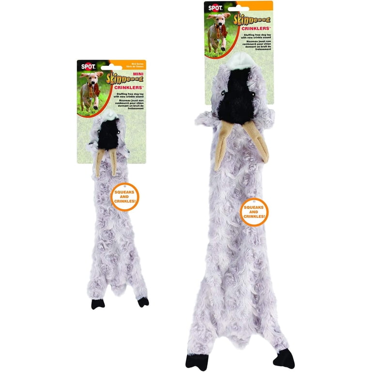 Stuffing-Free Crinkle and Squeaker Dog Toy, Goat Design photo 2