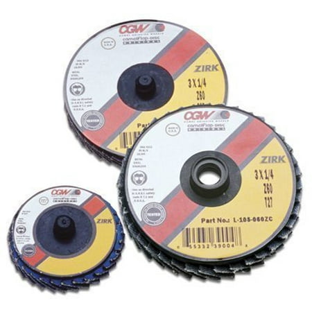 CGW Abrasives 30004 2 ROLOC-TYPE T27 ZIR REG 60 GRIT FLAP DISC