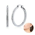 thumbnail image 1 of Hoop Earrings Stainless Steel Hypoallergenic Rhinestone Ring Earrings Earring Jacket for Women, 1 of 10