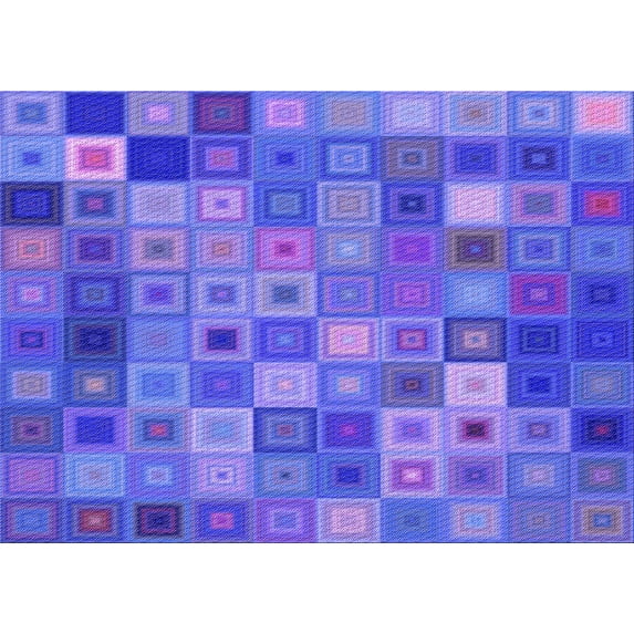 Ahgly Company Indoor Rectangle Patterned Crocus Purple Area Rugs, 4' x 6'