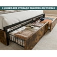 thumbnail image 6 of EnHomee Queen Bed Frame with 6 Storage Drawers Queen Bed Frame with Headboard & Charging Station No Noise,Vintage Brown, 6 of 11