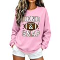 thumbnail image 6 of Women's Funny Letter Printed Graphic Football Fan Sweatshirt,Long sleeve Casual Crewneck Pullover Tops for Game Day,Weekend,Daily Wear Pink XXL, 6 of 7
