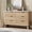 Natural, variant on Memoryfield Fluted 6-Drawer Dresser, 47.2 in Wide Modern Chest, Curved Front Wood Storage Organizer with Gold Handles, Bedroom, Gray