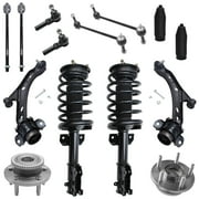 Detroit Axle - Front Struts Lower Control Arms Wheel Hub Bearings Inner Outer Tie Rods Sway Bars Replacement for Ford Mustang