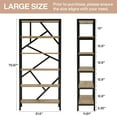 thumbnail image 3 of Finmind 71-inch Industrial Bookshelf, 6 Shelf Etagere Bookcase, FreeStanding Open Display Book Shelves for Bedroom, Living Room, Light Brown & Black, 3 of 9