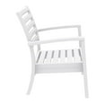 thumbnail image 5 of Luxury Commercial Living 35" White Outdoor Patio Club Armchair with Black Sunbrella Cushion - Extra, 5 of 9