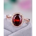 thumbnail image 4 of HeartsAndYou 4ct Natural Red Garnet Split Shank Halo Engagement Ring 100% 14k SOLID Rose Gold, 4 of 9