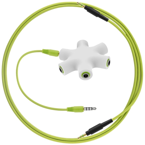 Geekria 3.5mm Headphone Splitter Adapter, 5-Way Multi Audio Divider, TRS 6-Port Music Sharer for PC, Laptop, Tablet, MP4, MP3, Headset, Earphones (Stereo Jacks)