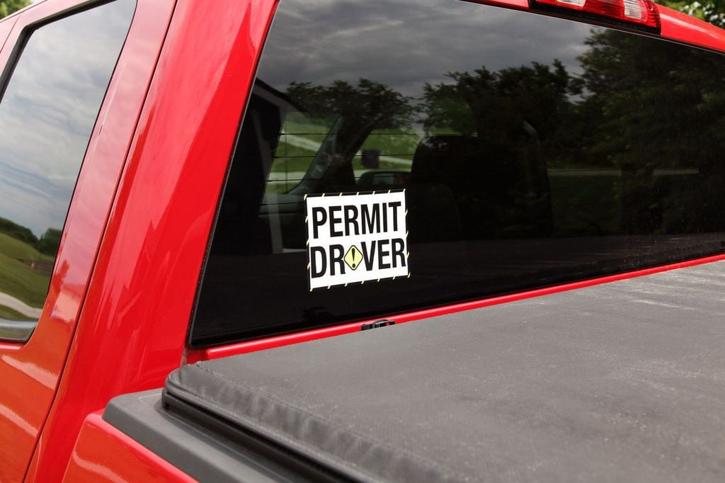 Sunburst Systems 5148 Permit Driver Decal, 8.5" x 5", Black & Yellow, Fit for All Vehicle Types