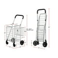 thumbnail image 5 of Barara King Outdoor Utility Carts,Folding Shopping Cart Basket Rolling Trolley with Adjustable Handle-Silver, 5 of 9