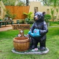 thumbnail image 4 of YIQMI Standing Black Bear Garden Statue with Welcome Sign and Watering Can, Outdoor Resin Wildlife Yard Decor with Flower Planter Pot for Patio, Lawn, Porch, 4 of 11