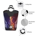 thumbnail image 2 of DouZhe 50L Rectangular Laundry Basket, Ice Fire Guitar Skull Prints Waterproof Foldable Laundry Hamper with Aluminum Handles, 2 of 6