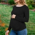 thumbnail image 2 of zbxnLI Women's Maternity Shirts Long Sleeve Crew Neck Tops Stretchy Tee Loose Casual Comfy Shirt Pullover Outfits, 2 of 7