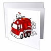 3dRose Cute Red Fire Truck, Greeting Cards, 6 x 6 inches, set of 12