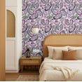 thumbnail image 7 of S4Sassy Paisley & Floral Wallpaper - Asian Style Wall Covering, 25" X 120" Self-Adhesive Textured Vinyl Walls Paper, Decorative Wallwrap, Easy Diy Walls Covering For Bedroom, Living Room - Purple, 7 of 7
