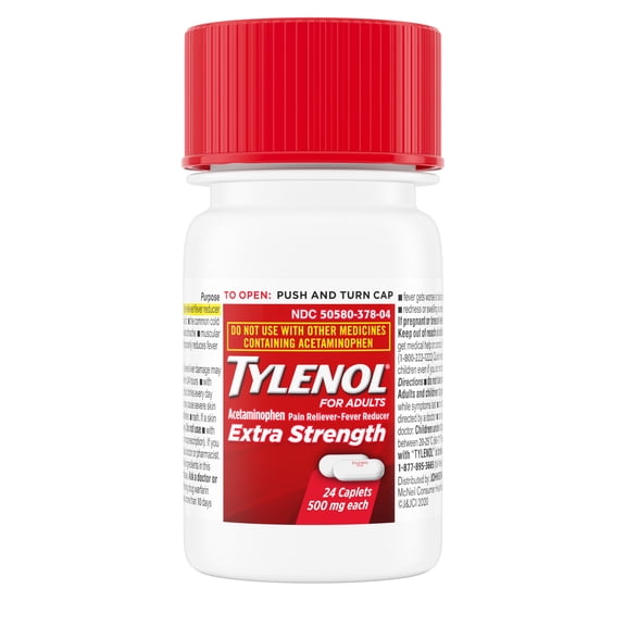 Tylenol Extra Strength Pain Relief Acetaminophen Caplets 500mg, 24 Count