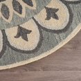thumbnail image 5 of 4â€™ Round Gray Floral Bloom Area Rug, 5 of 9