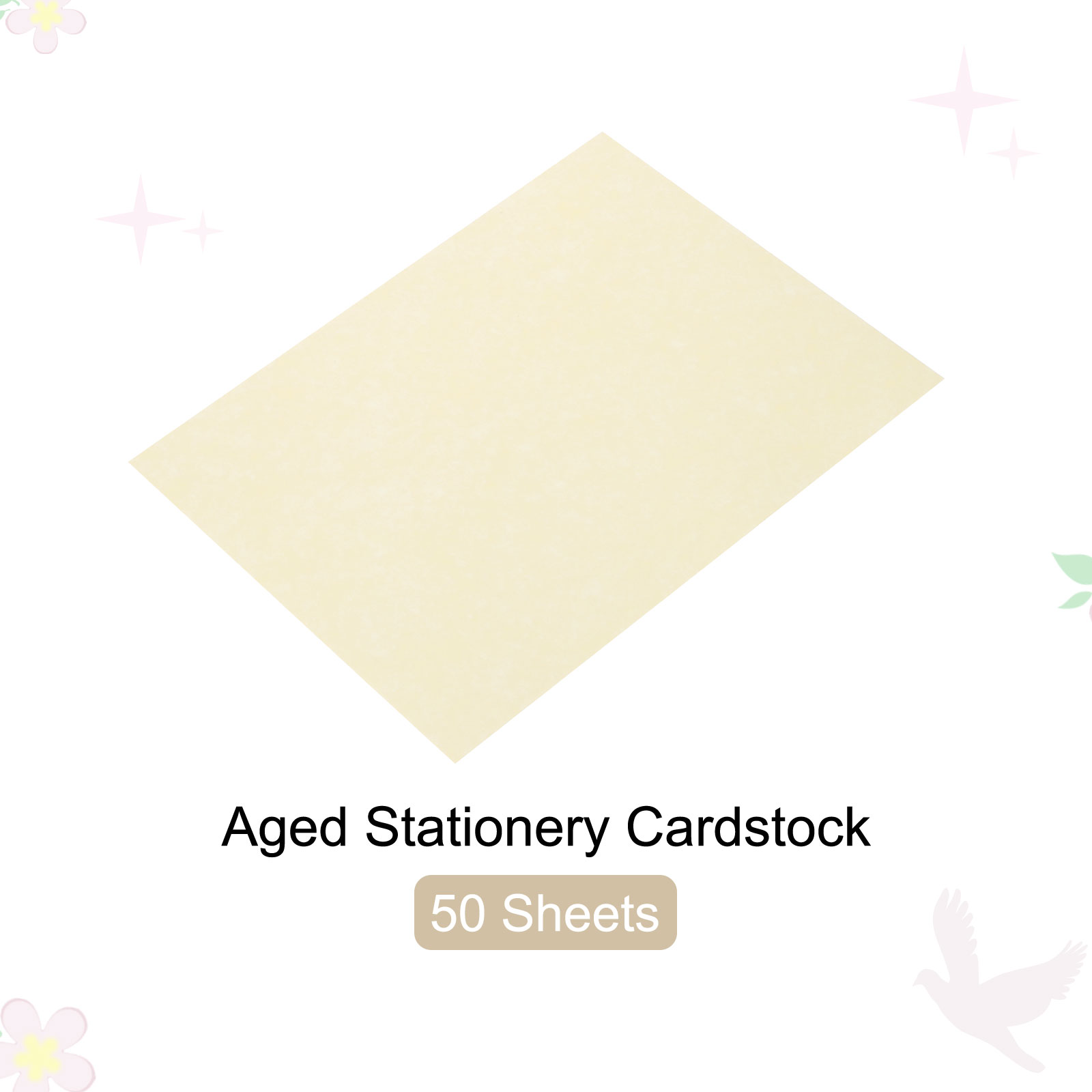 Uxcell Parchment Paper Aged Look Stationery Vintage Paper Sheet for Certificate Invitation Envelope Cream Yellow 8.5 x 11 Inch
