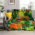 thumbnail image 1 of Flannel Blanket Animal Tiger Lion Printed Cover Blanket Character Travel Portable Blanket, 1 of 1