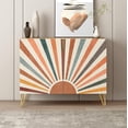 thumbnail image 2 of PixonSign Sideboard and Buffet Cabinet, 2 Doors Wood Storage Cabinet Console Table with Mid-Century Colorful Abstract Sunshine Wilderness for Kitchen, Bedroom, Dinning, Office - 35" L x 18" W x 29" H, 2 of 5