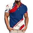 thumbnail image 2 of Blusa y camisa de manga corta con cuello vuelto para hombre, informal, de moda, de negocios, de manga corta, estampada, deportiva, con solapa, de poliéster., 2 of 5