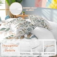 thumbnail image 3 of Green Brown Botanical Bedding 3 Piece Duvet Cover Set Twin Size, Farmhouse Eucalyptus Leaves Soft Microfiber Comforter Cover with Zipper Closure & Pillowcases, Wrinkle & FadeResistant Quilt Cover, 3 of 9