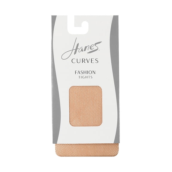 Hanes Curves Fishnet Tights Nude 3X/4X Women's