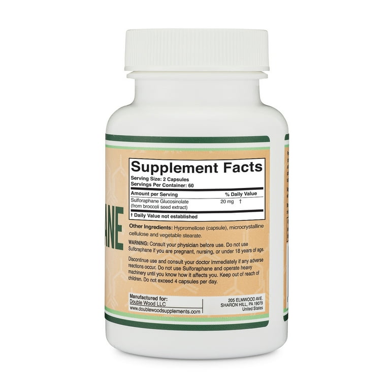 glutathione blog Double Wood Natural Sulforaphane Supplement - 20mg Activated Broccoli  Extract for Healthy Aging (120 Capsules)