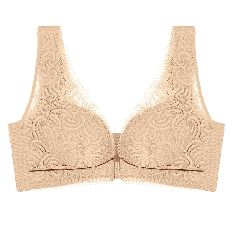 UoCefik Bras for Women Lace Front Closure Bra Comfort Wirefree