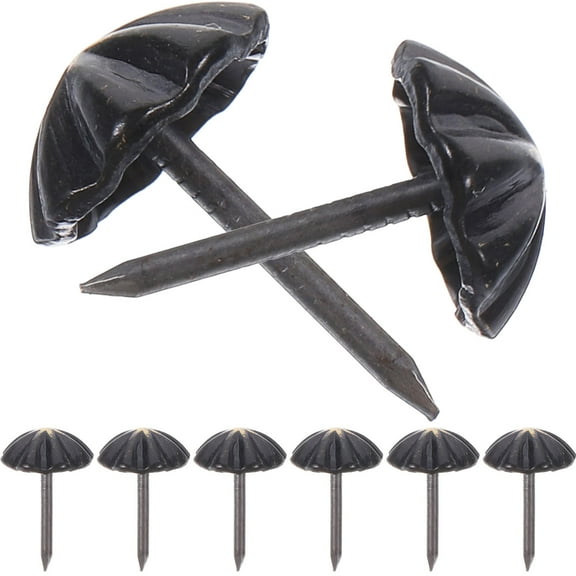 AURARMLET 100Pcs Black Upholstery Nails Decorative Furniture Tack for Headboards Sofas