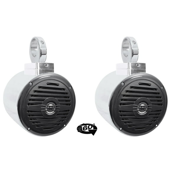 (2) Rockville 5.25" 400 Watt 360° Degree Swivel Chrome Wakeboard Tower Speakers