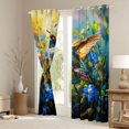 thumbnail image 3 of Manfei Adult Rustic Hummingbird Curtains Pack of 2 (42x84 Each), Blue Blossoms Floral Curtains Blackout, Countryside Theme Bedroom Curtains, Living Room Curtains Decor, 3 of 6