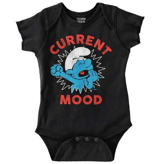 Sleepy Smurf Current Mood Tired Lazy Romper Boys or Girls Infant Baby Brisco Brands 12M