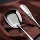 thumbnail image 4 of Cucharas cuadradas de acero inoxidable, cucharas de arroz, cucharas de sopa, pulidor de espejo, cubiertos Juego de 3 plata, 4 of 5