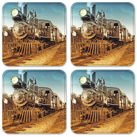 

Vinyl Drink Coasters - Set of 4 - Train
