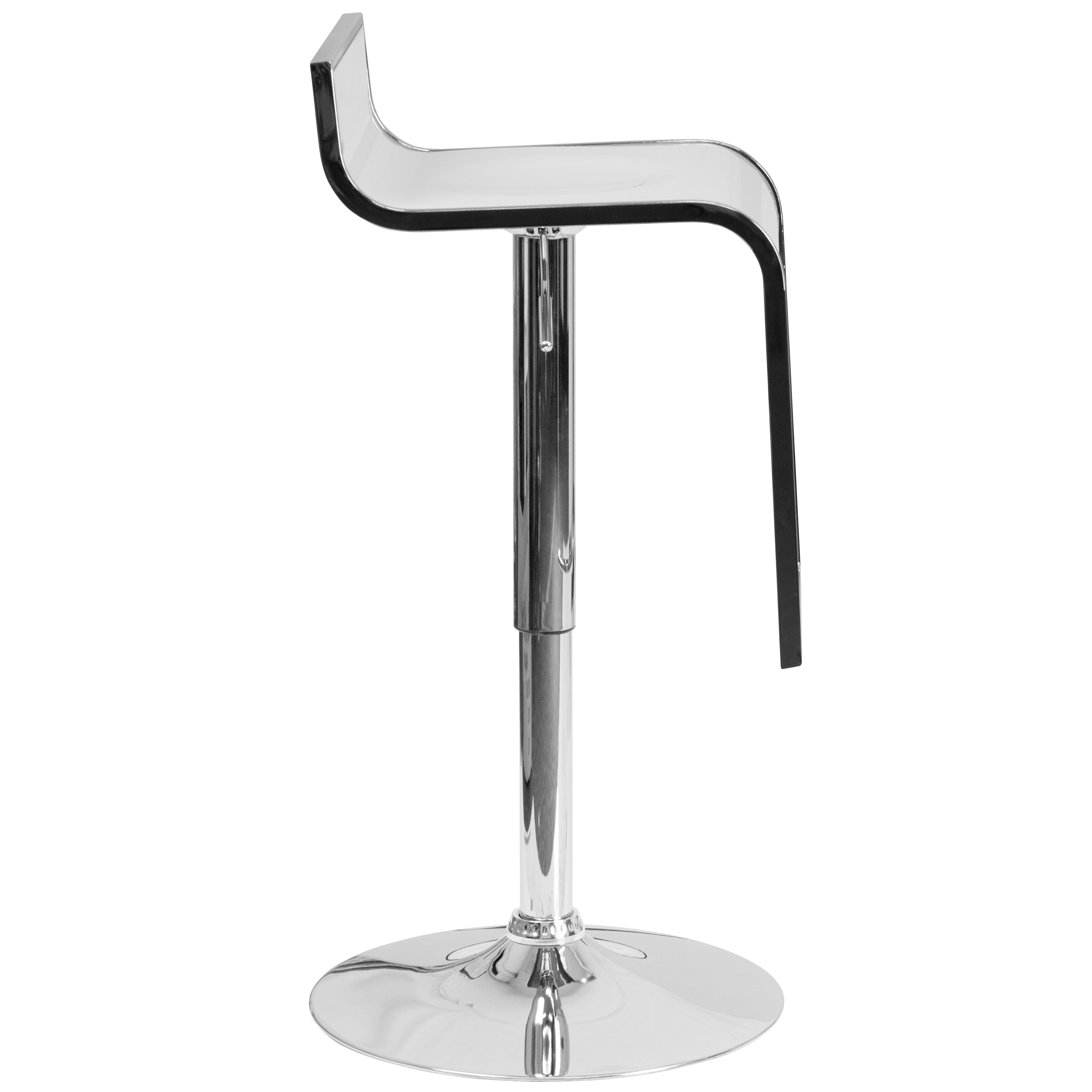 Flash Furniture Contemporary White Plastic Adjustable Height Barstool with Chrome Drop Frame - image 5 of 6