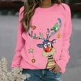 thumbnail image 2 of Pull de Noël pour Femmes à Capuche Doux Manches Longues Fermeture Blouse Imprimé Graphique Mode Chandail en Molleton Col Rond Cardigan d'Hiver Veste Mi-Longue, 2 of 5