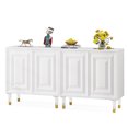 thumbnail image 3 of Tribesigns 63" Buffet Sideboard Cabinet with Storage, Modern Kitchen Cabinet with 4 Doors and Storage Shelves, White Credenza for Living Room, Dining Room, Coffee Bar, Office, 3 of 8