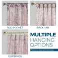 thumbnail image 3 of Superior Blackout Leaves Light Filtering Back Tab Curtain Panel Set, 52"x63", Blush, 3 of 9