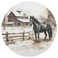 thumbnail image 3 of Ryvnso Horse Farmhouse Round Plate Mats Dining Table Placemat Set of 4 for Holiday Decoration, 3 of 7