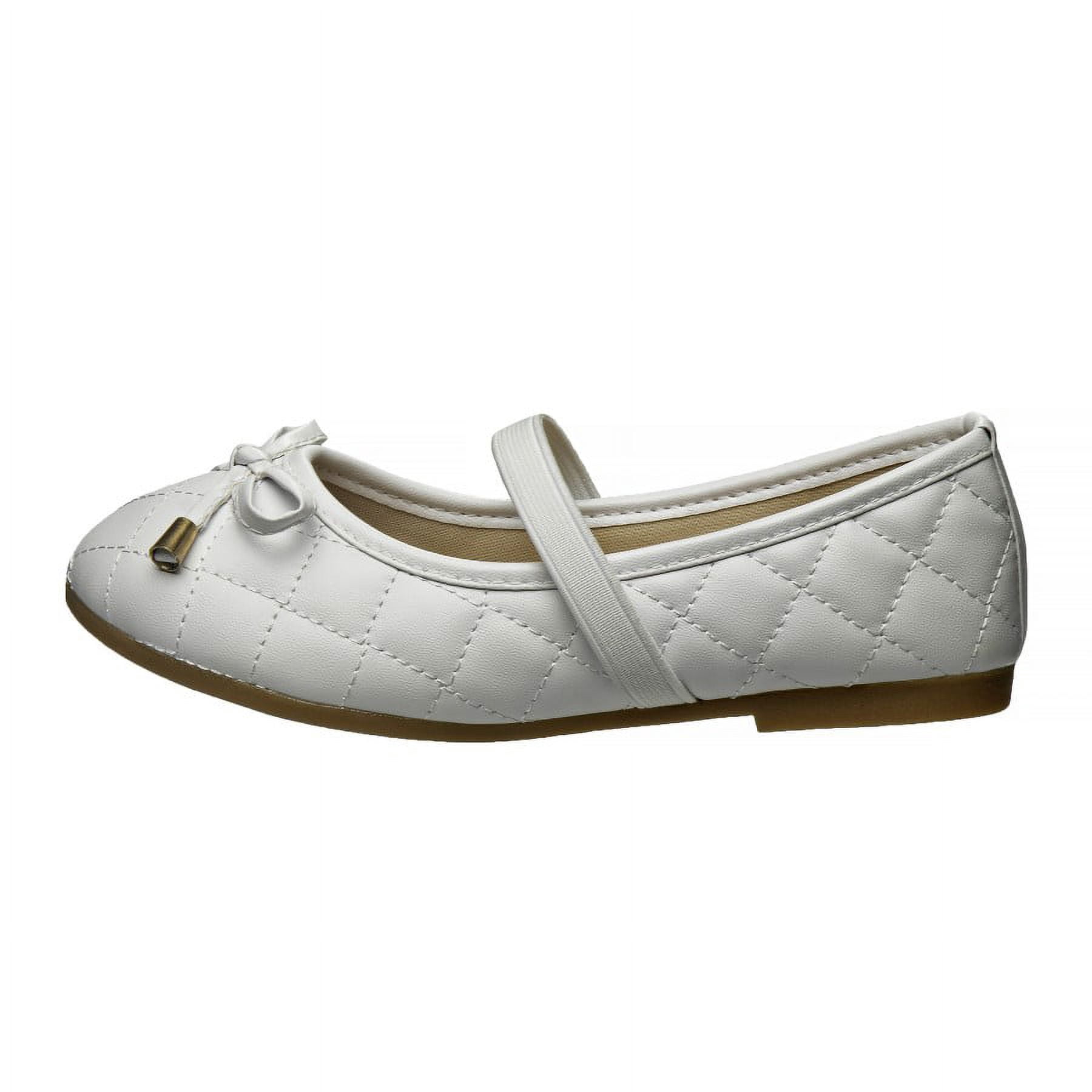Kensie Girl Toddler Slip-on Ballerinas Dress Shoes - White, 5