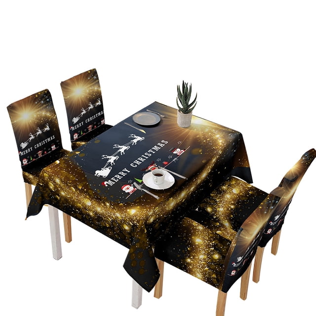 Mantel con temática navideña, cubierta para mesa de comedor, mantel impreso para fiesta en casa de vacaciones, brillo sidaley HA8993-03B